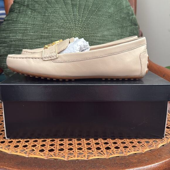 NIB Lauren Ralph Lauren Barnsbury Explorer Sand Nappa Leather Driving Loafer - Picture 1 of 8